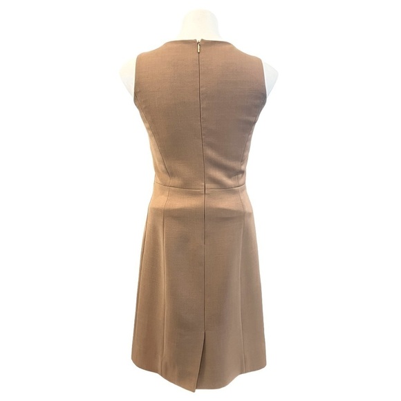 TORY BURCH Azalea Square Neck Woolen Dress Camel Brown Size 6 - Picture 4 of 9